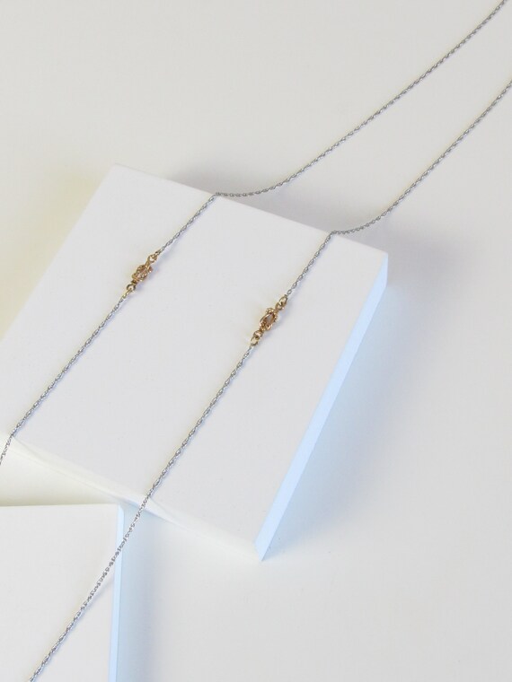 Gold Love Knots Silver Long Necklace, Vintage Silv