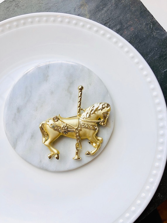 Vintage Carousel Horse Brooch | Vintage Jewelry | 