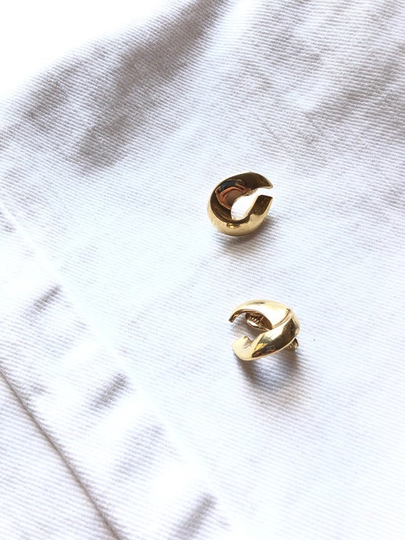 Vintage Monet Abstract Gold Earrings | Vintage Ear