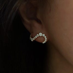 18K Solid Gold Earth Mined Diamond Earrings | Natural VS+ Diamond Crawlers | Luxury Fine Jewelry Gift for Her | Anniversary or Wedding Pair