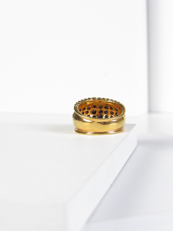 Vintage Gold Vermeil Sapphire Statement Ring, Vintage… Gem