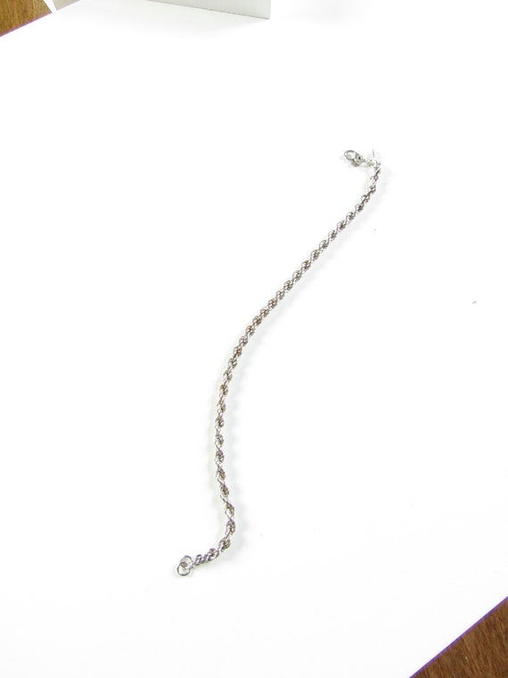 Monet Rope Chain Silver Bracelet, Vintage Silver B