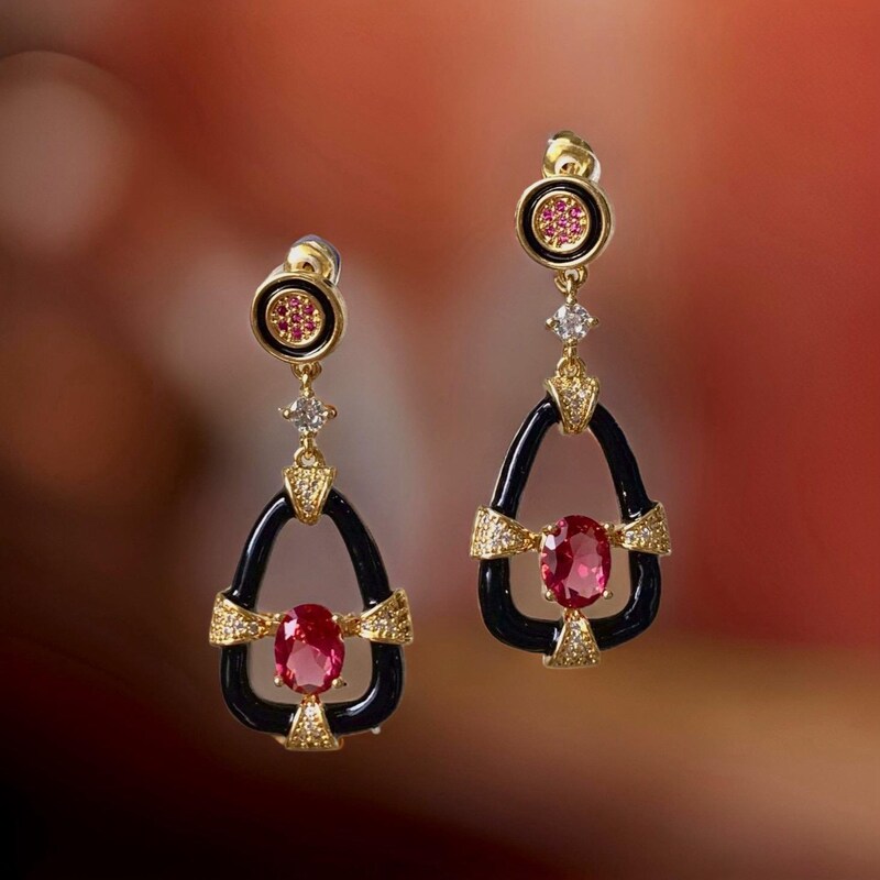 Gold Art Deco Earrings