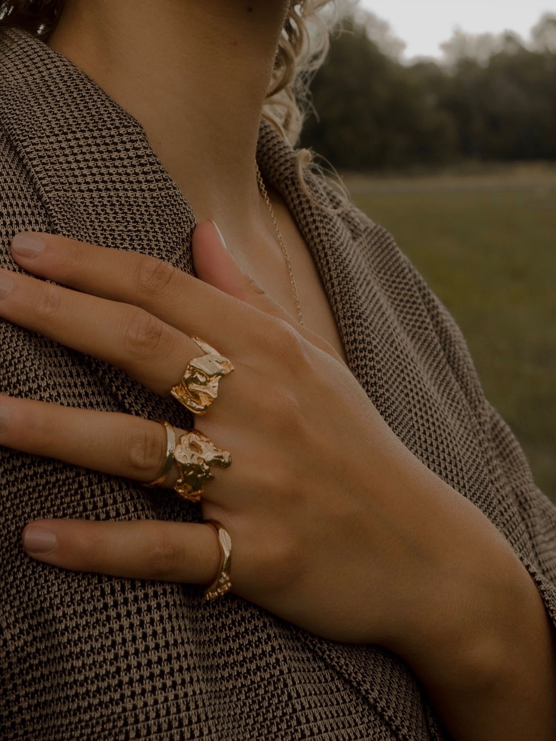 Molten 18k Gold Vermeil Wide Band Ring, Gold Ring, Unisex Band Ring ...