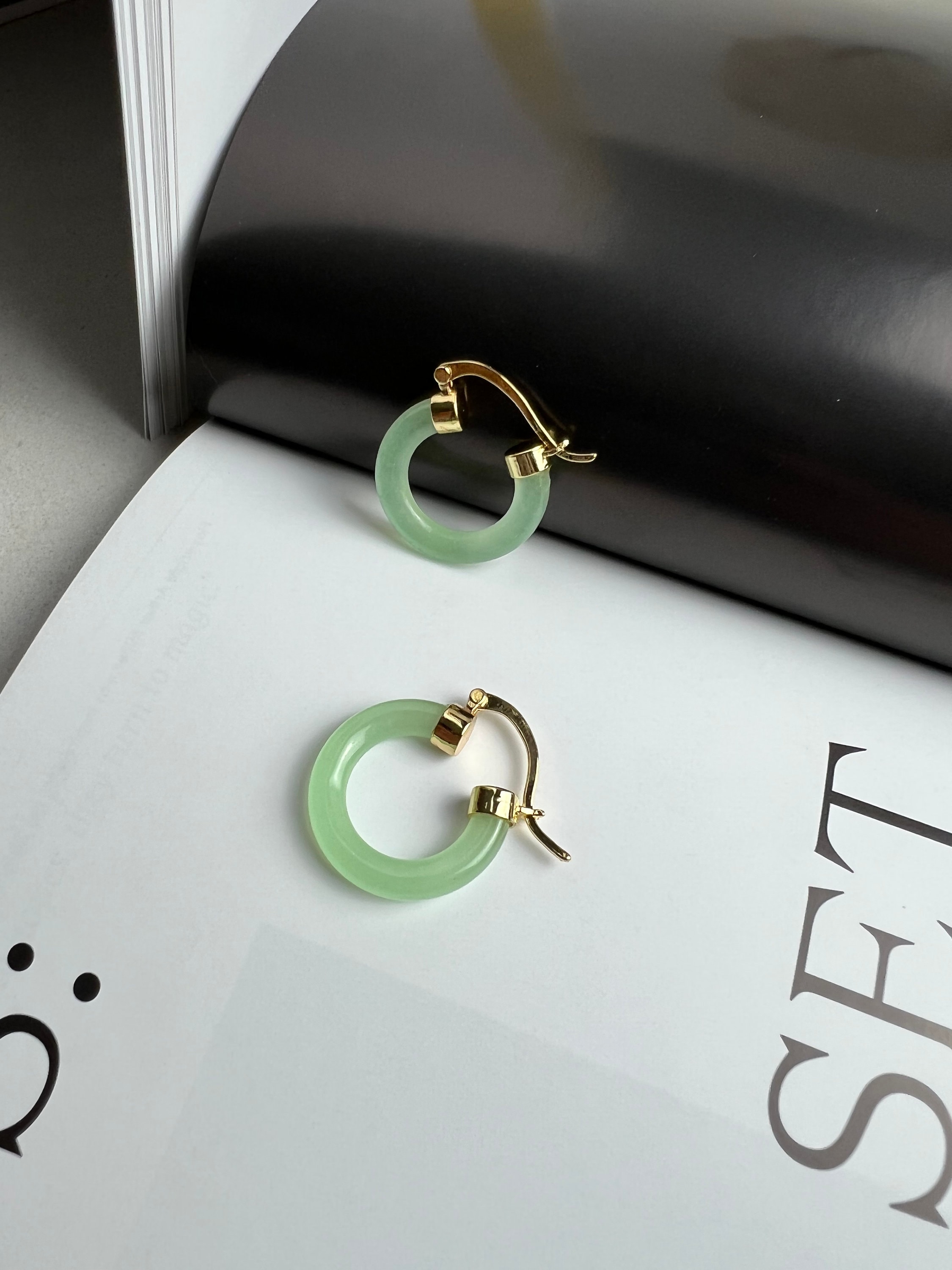 Jade Hoop Earrings Etsy Singapore