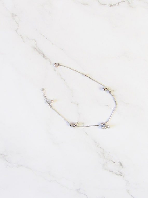 Dainty Silver Charm Anklet, Vintage Jewelry, Ankl… - image 3