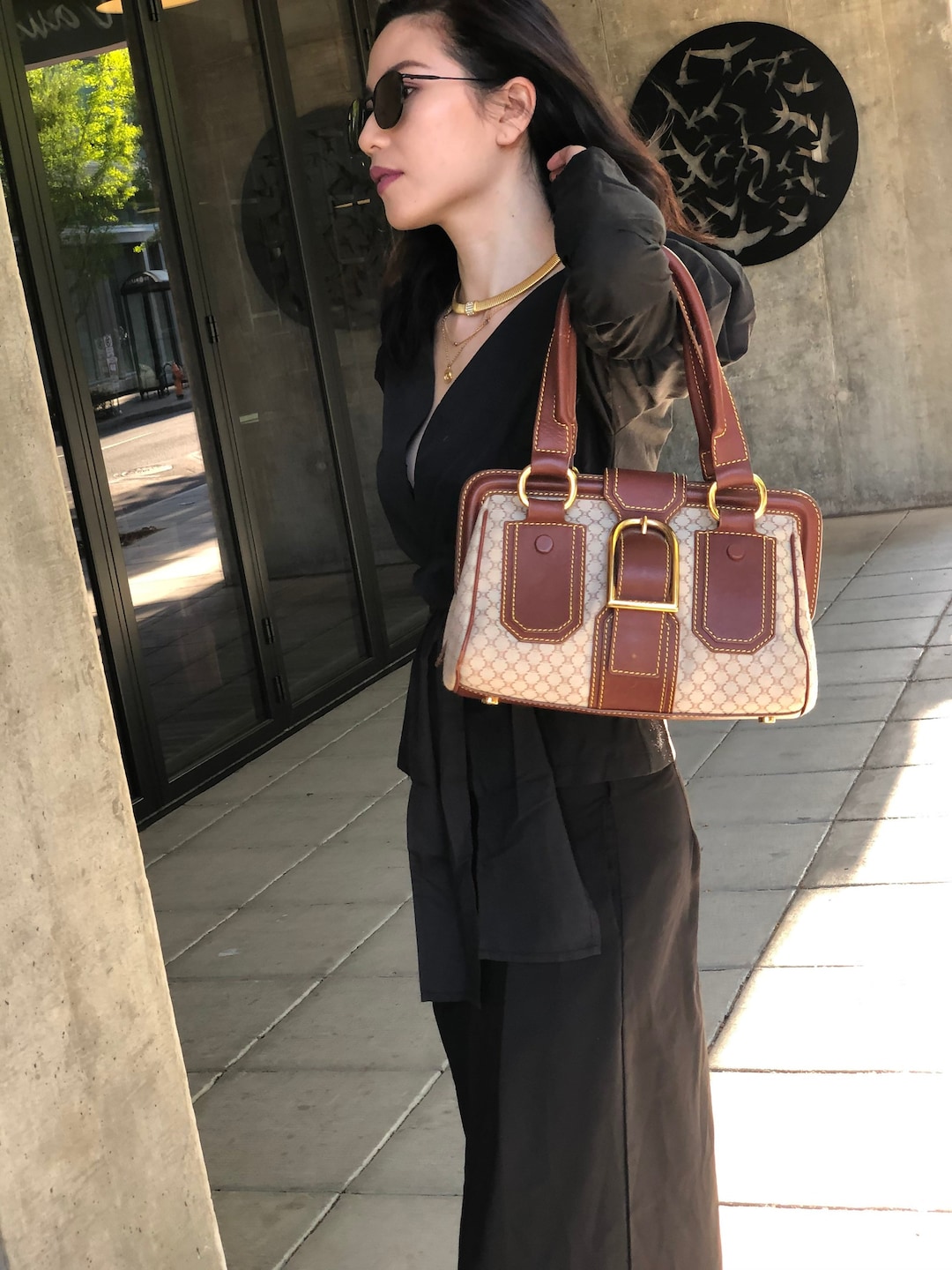Authentic Vintage Celine Bag | CELINE Macadam Brown Canvas