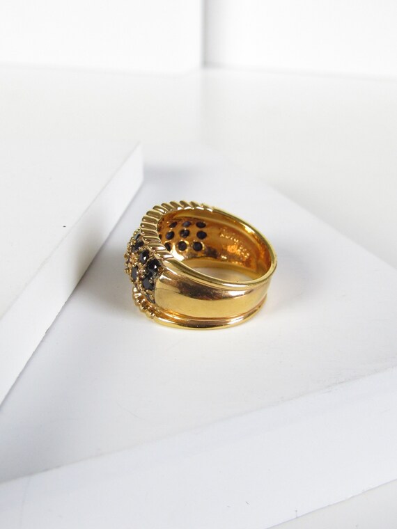 Vintage Gold Vermeil Sapphire Statement Ring, Vintage… Gem