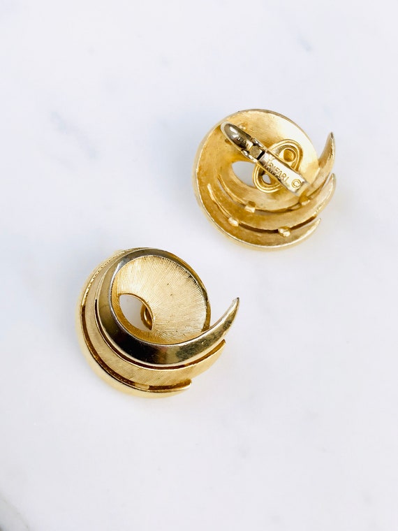 Vintage Gold Statement Earrings | 70s Earrings |T… - image 2