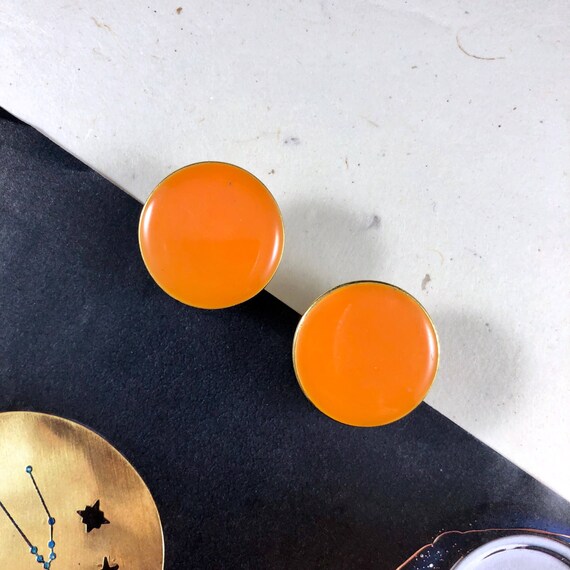 Vintage Orange Statement Earrings | orange earrin… - image 3