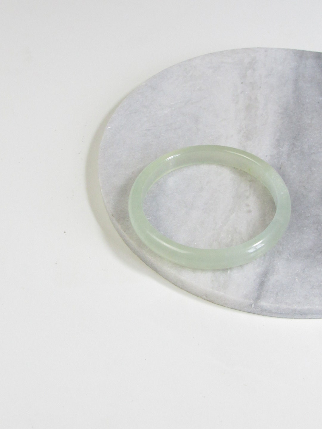 Grade A Light Green Nephrite Jade Bangle, Jade Jewelry, Nephrite Bangle