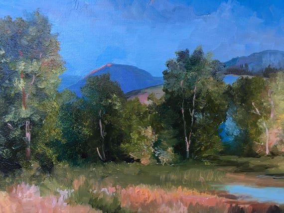 Oil Painting Original Field and trees