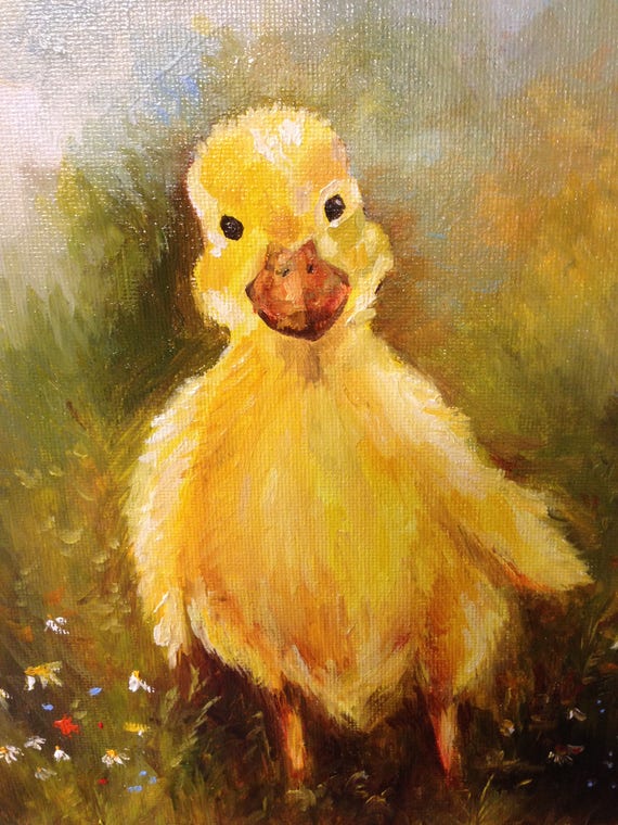 Duck Portrait Kids Room Original Oil Painting | Etsy