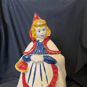 Vintage Red Riding Hood Cookie Jar - Ceramic Kitchen Decor