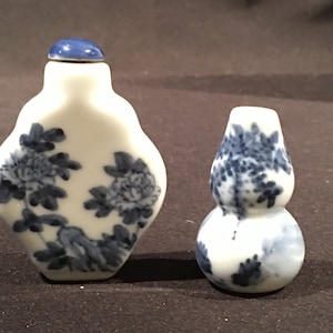 Blue & White Asian Snuff Bottles