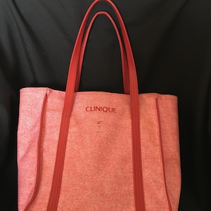 Sac fourre-tout Clinique vintage Sac rouge et rose Clinique