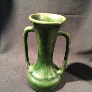 Double Handled Pottery Vase - possibly Frankoma or Cattalina Island