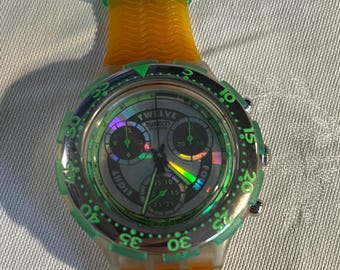 Vintage 1994 Swatch Sirena Chrono Watch - New In Box