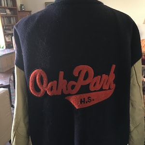 Vintage Letterman Jacket - 1966 DeLong Wool and Leather Jacket - Oak Park High School