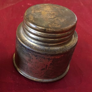 Brass Ink Bottle - Antique Boxes and Tins