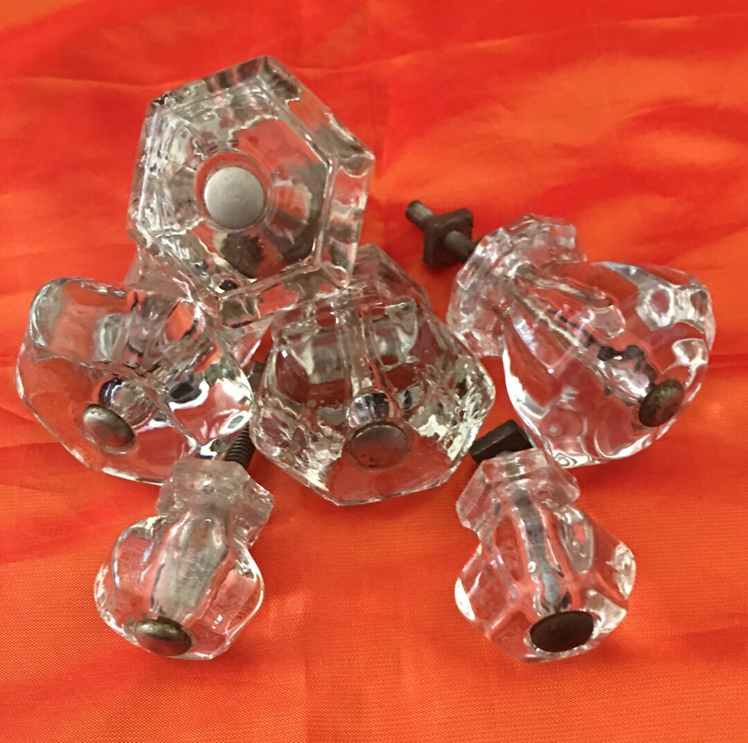 Vintage Glass Drawer Pulls 2 Sizes Etsy