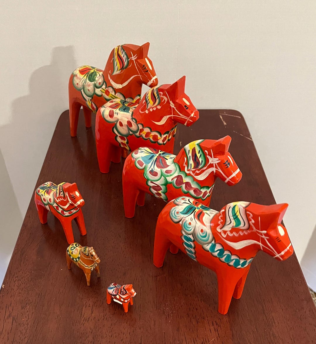 Vintage Red Dala Horse: Hand Carved Swedish Folk Art - Etsy