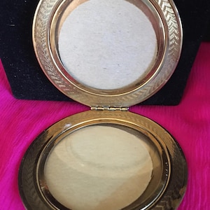 Antique Clamshell Photo Frame - Round Bakelite or Celluloid Picture Frame
