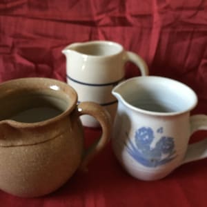 Art Pottery Creamers/Small Stoneware Pitchers
