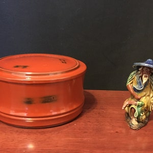 Japanese Bento/Jubako Boxes - Red Laquer with Black Decoration