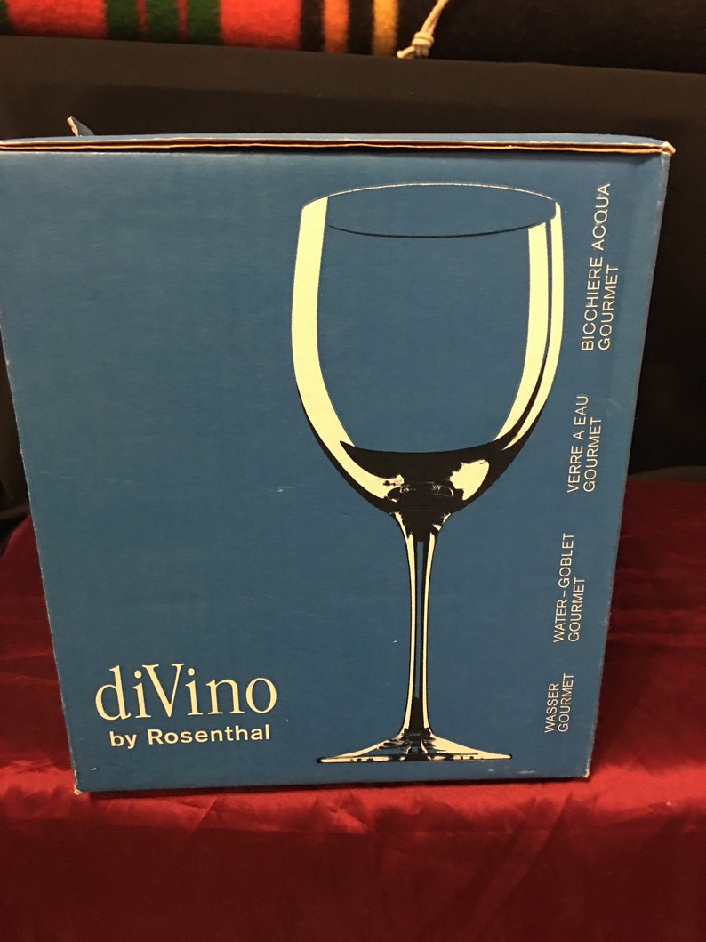 Fine Crystal Wine and Water Glasses DiVino by Rosenthal Vintage Holiday Glasses image 7