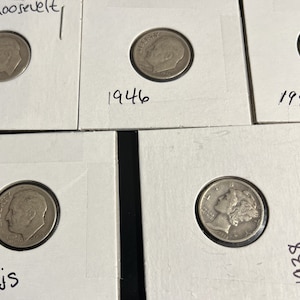 Silver U.S. Dimes - Mid-Century Silver Dimes