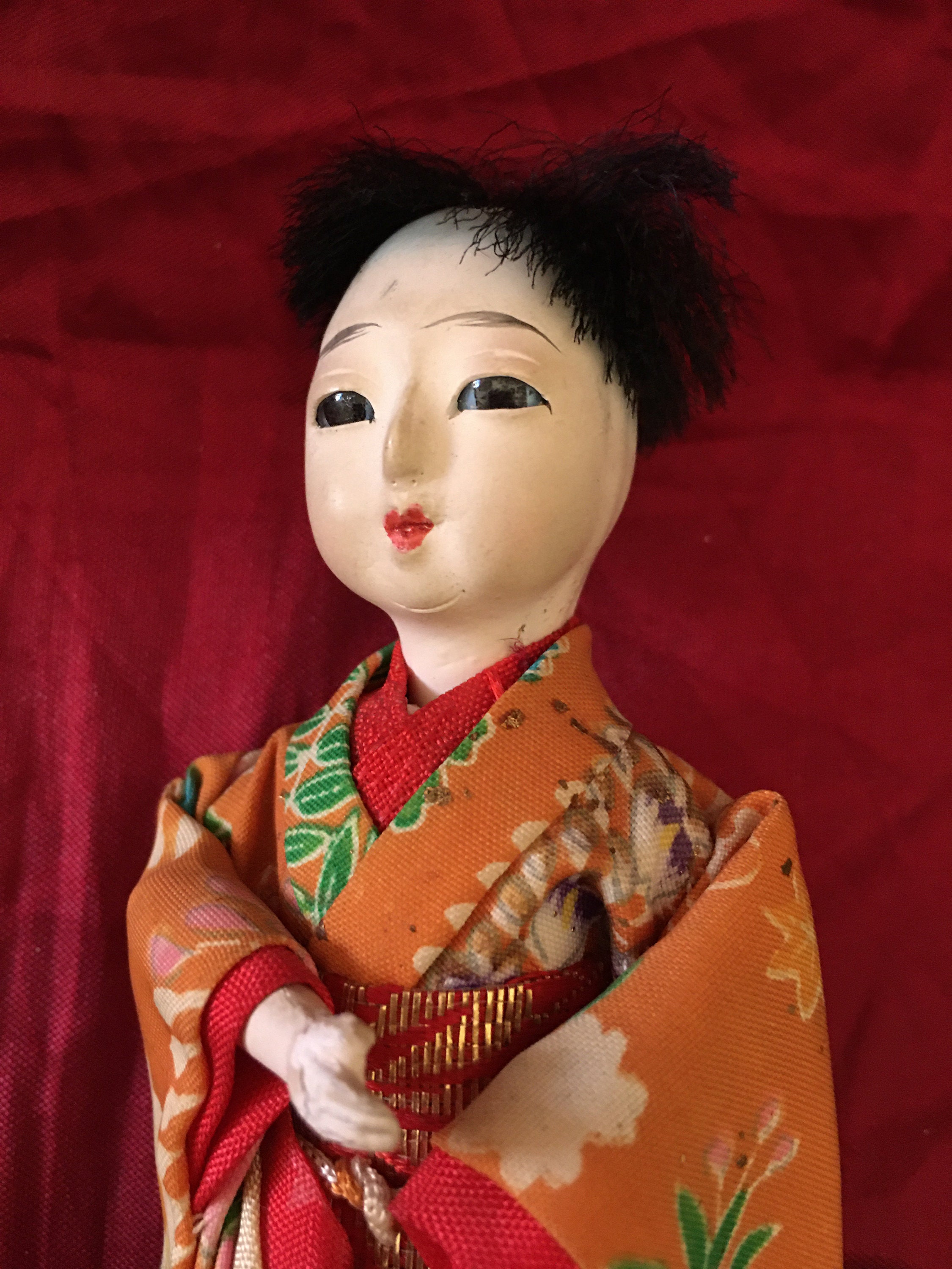 Boîte à Musique Ancienne Avec Poupée Geisha, Années 1950/60, état Correct