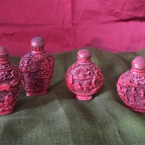 Antique Chinese Cinnabar lacquer snuff bottle, carved with Buddha Symb –  Iapello Arts & Antiques
