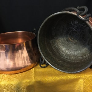 Vintage Copper Pots - Assorted Sizes - Decorative Display