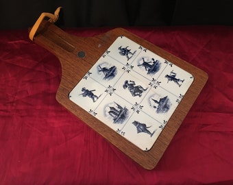 ヴィンテージ ウッド&セラミック カッティング ボード | デルフト