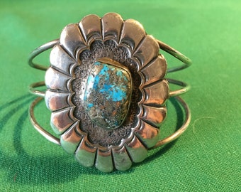 Sterling and Turquoise Native American Bracelet