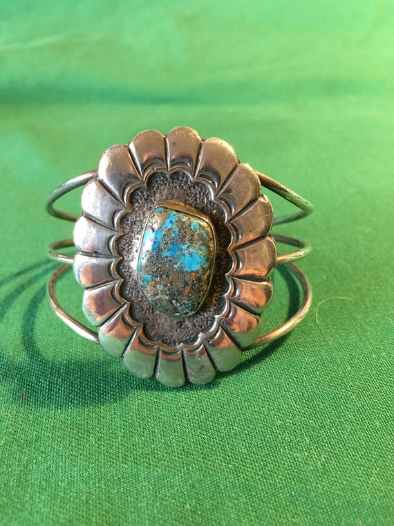 Sterling and Turquoise Native American Bracelet