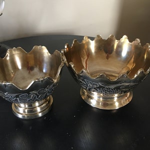 SOLD SEPARATELY - Two Heavy Chased Brass Bowls