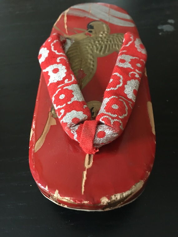 Child's Laquered Geta Japanese Child's Shoes Gem