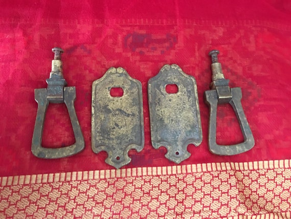 Vintage Arts Crafts Mission Style Hinged Drawer Pulls Etsy