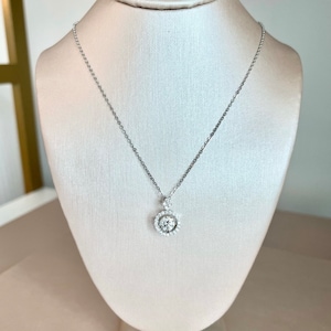 Floating Moissanite Diamond Pendant S925 Sterling Silver Necklace