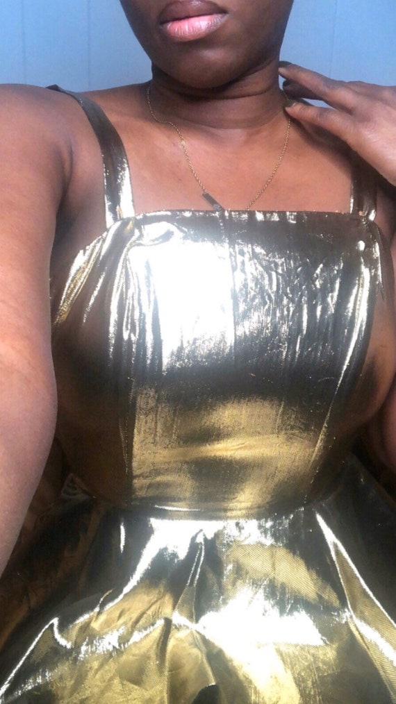 Peplum dress vintage metallic - image 2