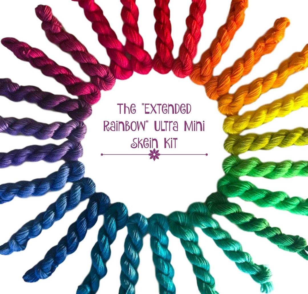 Rainbow Yarn Kit Hand Dyed 25 ultra Mini Etsy