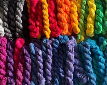 Hand Dyed Vegan DK Light Worsted Scrap Yarn by the Ounce | Bamboo Cotton - Choose Color Grouping | Limited Time Product -  Ready to Ship