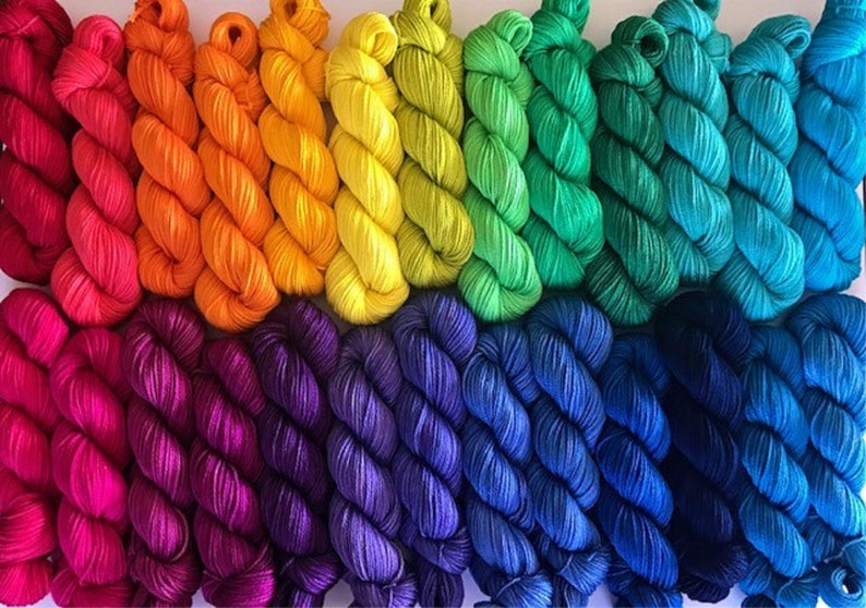 Vegan Yarn Hanks  Hand Dyed  DK / Light Worsted  Choose image 0