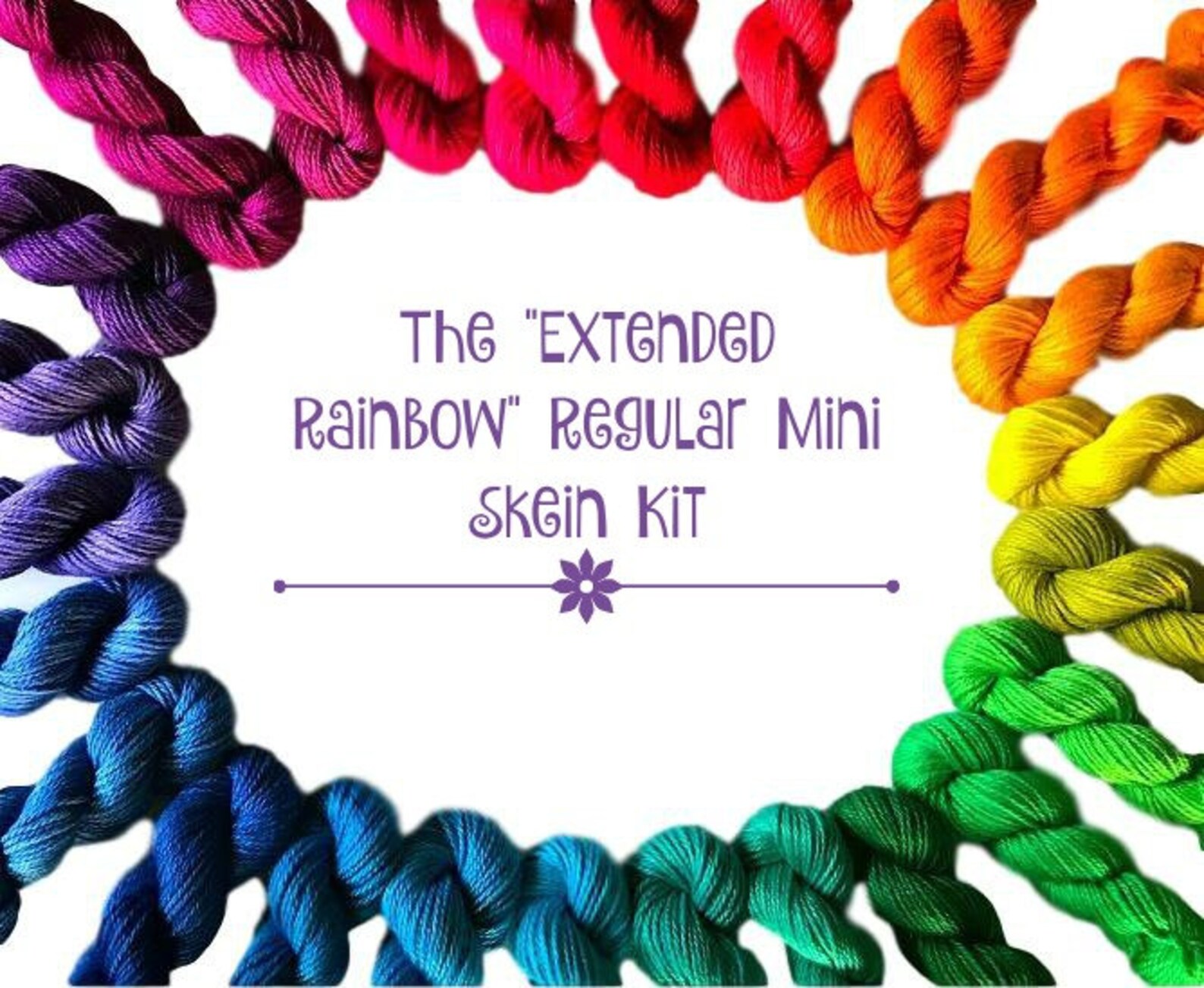 Rainbow Yarn Kit 25 Mini Skeins Fiber Gift Set Hand Dyed Etsy