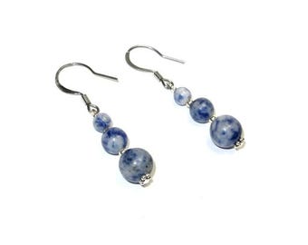 Dangle Earrings, Summer Beach Jewelry, Blue Gemstone, Drop Earrings, Unique Gift For Her, Handmade Canada