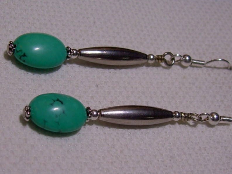 Turquoise Dangle Drop Earrings Blue Green Gemstone Jewelry Western Flare Boho Friendship Birthday Christmas Anniversary Wedding Bridal Gift