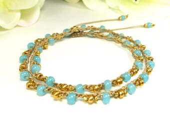 Adjustable Beach Bracelet Summer Beaded Jewelry Handmade In Canada