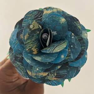 Notte stellata sul Rodano Rosa di carta/Vincent Van Gogh/Regalo per amanti dell'arte/Rosa di carta/Regalo Notte stellata/Regalo Van Gogh/Compleanno/Matrimonio a tema